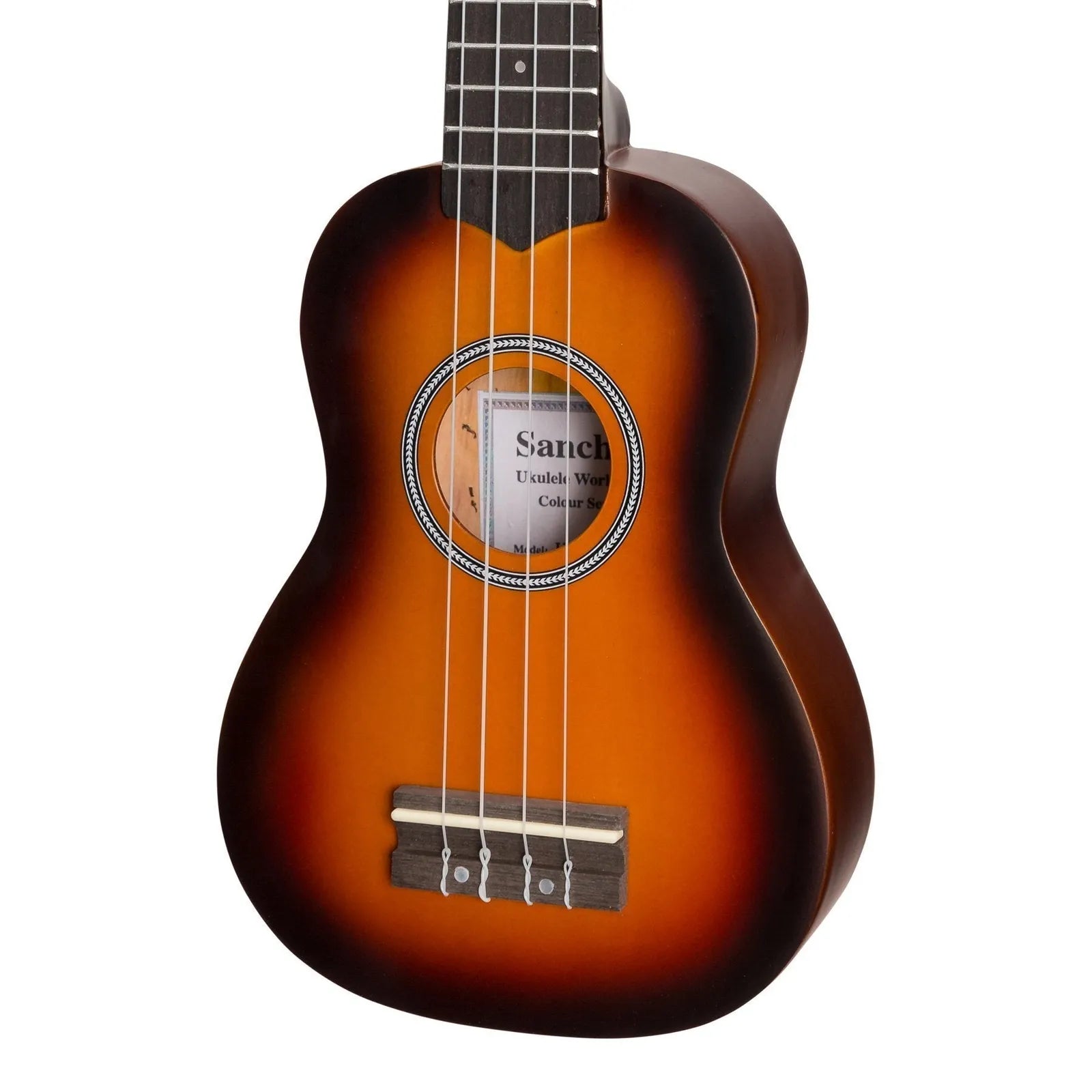 Sanchez Colourburst Series Soprano Ukulele with Gig Bag - Old Vintageburst — view 4