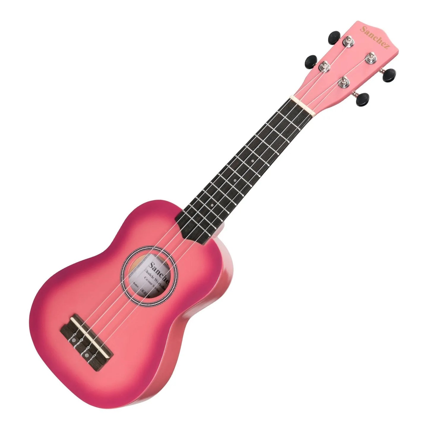 Sanchez Colourburst Series Soprano Ukulele Pinkburst with Gig Bag — view 3