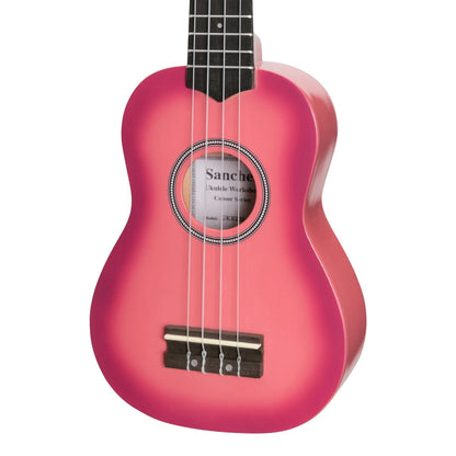 Sanchez Colourburst Series Soprano Ukulele Pinkburst with Gig Bag — view 4