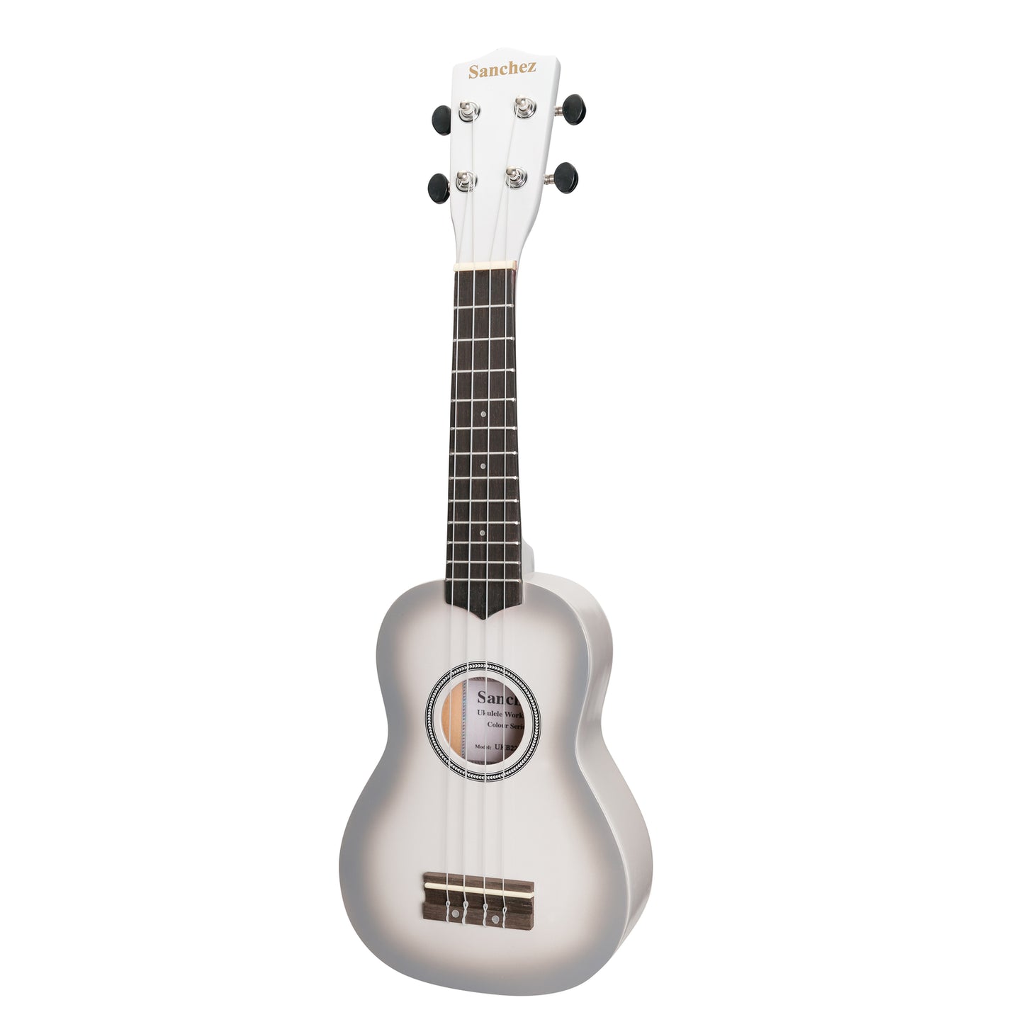 Sanchez Colourburst Series Soprano Ukulele - White with Gig Bag