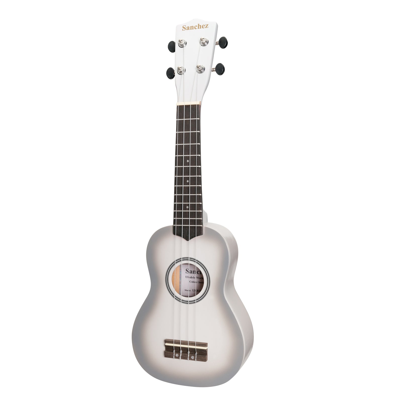 Sanchez Colourburst Series Soprano Ukulele - White with Gig Bag
