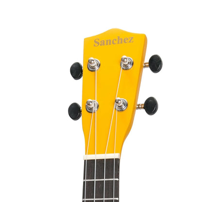 Sanchez Friendly Folk Soprano Ukulele Yellow Hippy with Gig Bag — view 6