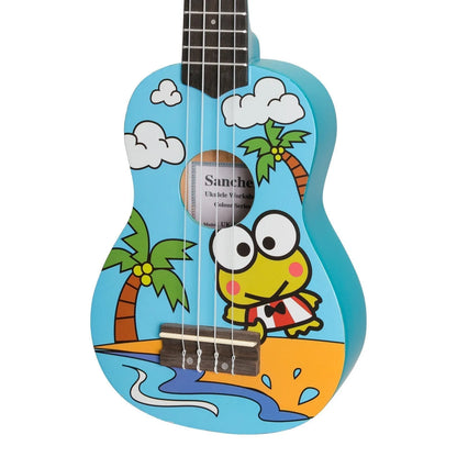Sanchez Friendly Folk Soprano Ukulele Blue Frog with Gig Bag — view 4