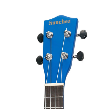 Sanchez Friendly Folk Soprano Ukulele Blue Pattern with Nylon Gig Bag — view 6