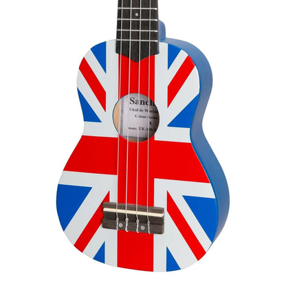 Sanchez Friendly Folk Soprano Ukulele Blue UK Flag with Gig Bag — view 4