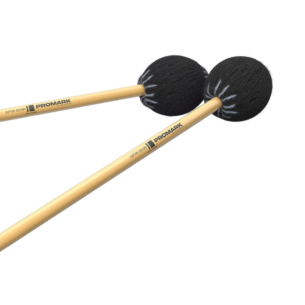 Promark SPYR SV3R Hard Vibraphone Mallets - 1 Pair, Birch Shaft, Synthetic Rubber Core, Cord-Wrapped, 16.5" Length, 1.37" Head Diameter — view 2