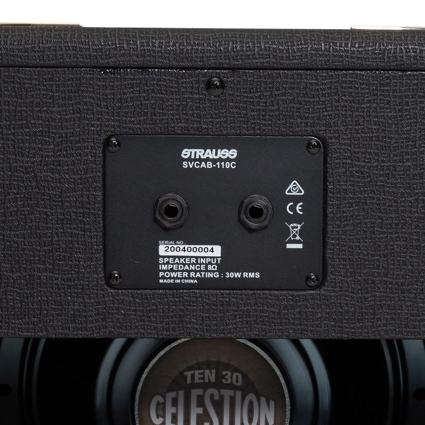 Strauss 1x10 30W Open Back Speaker Cabinet SVCAB-110C-BLK — view 6