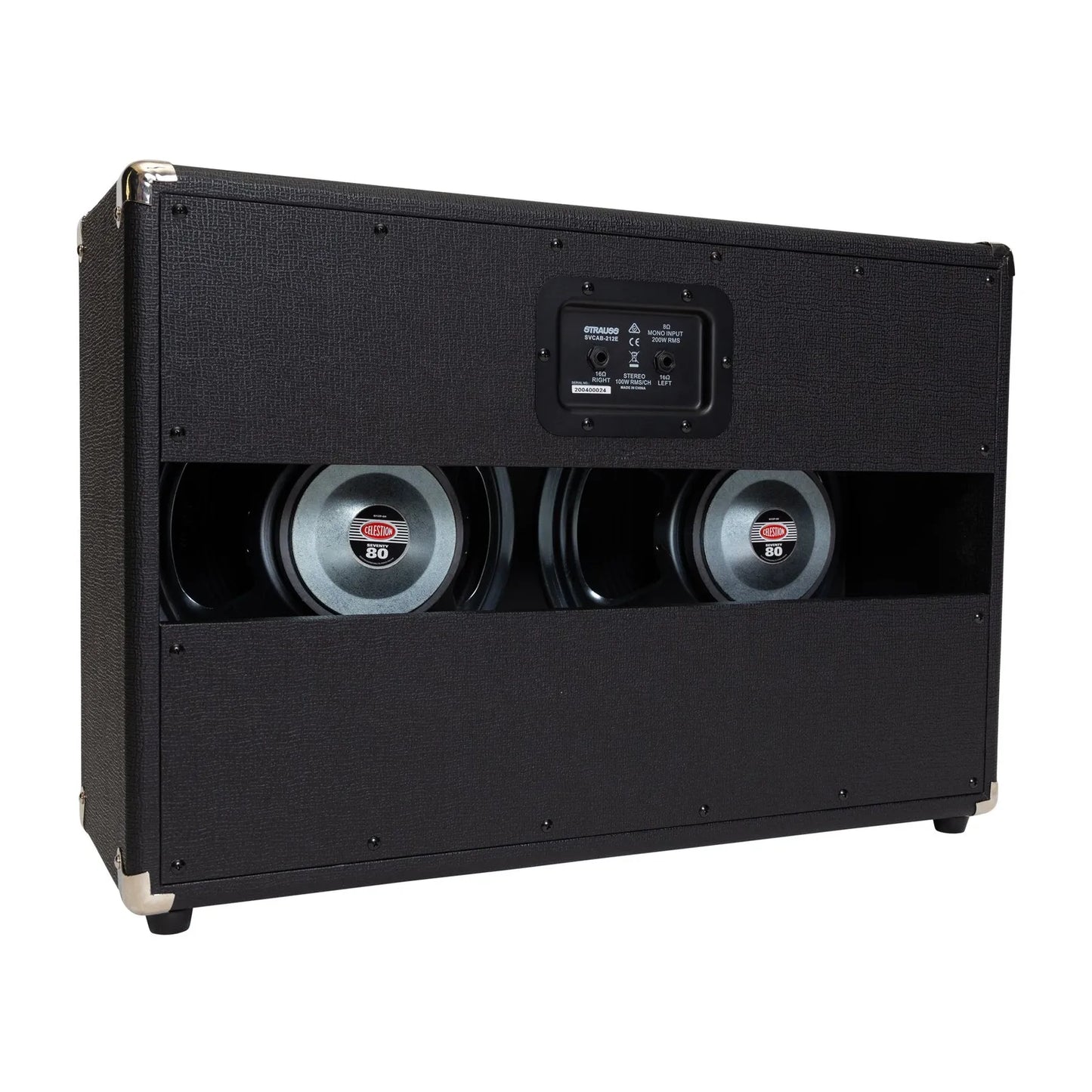 Strauss 2x12 100W Open Back Speaker Cabinet Black SVCAB-212E-BLK — view 4