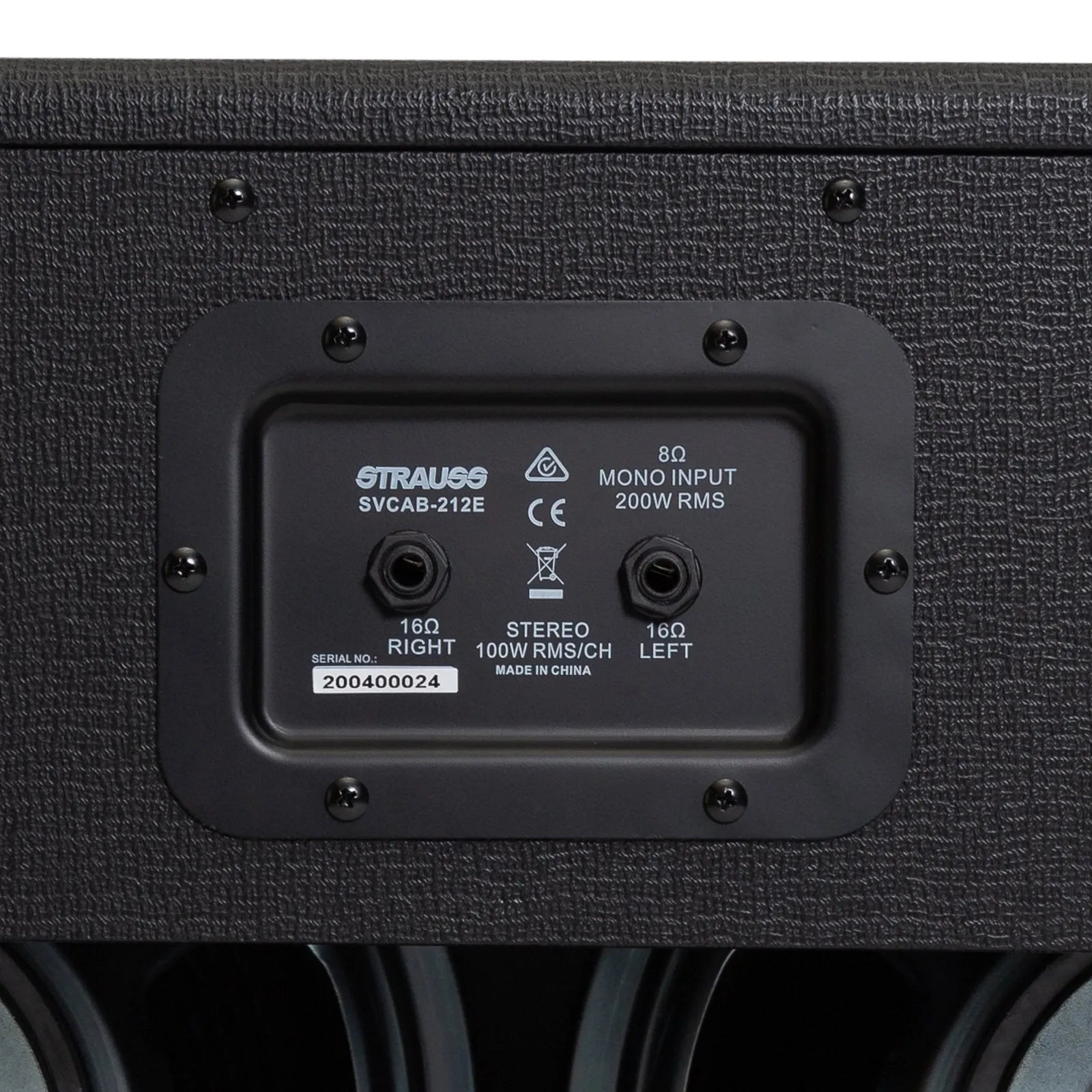 Strauss 2x12 100W Open Back Speaker Cabinet Black SVCAB-212E-BLK — view 6