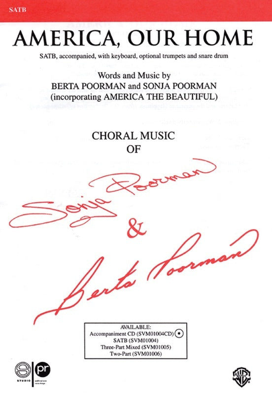 America Our Home SATB Choral Sheet Music Ed. Chinn