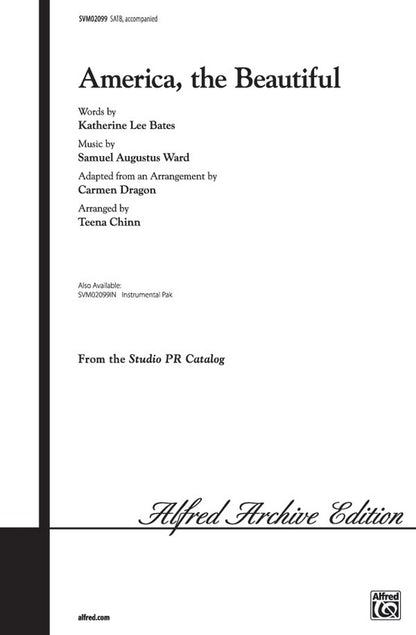America the Beautiful SATB Choral Arrangement by Chinn