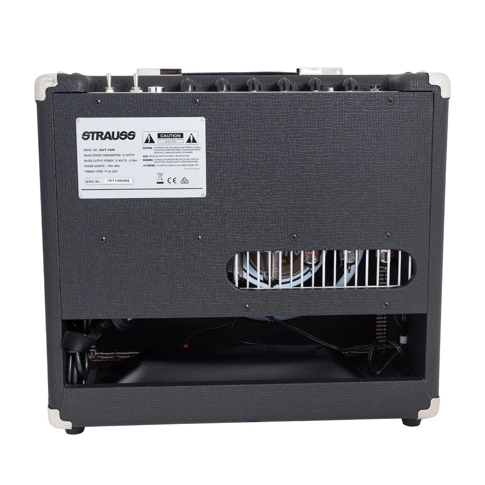 Strauss SVT-15R 15 Watt Combo Valve Amplifier with Reverb, 1x10 Cabinet, Black — view 2