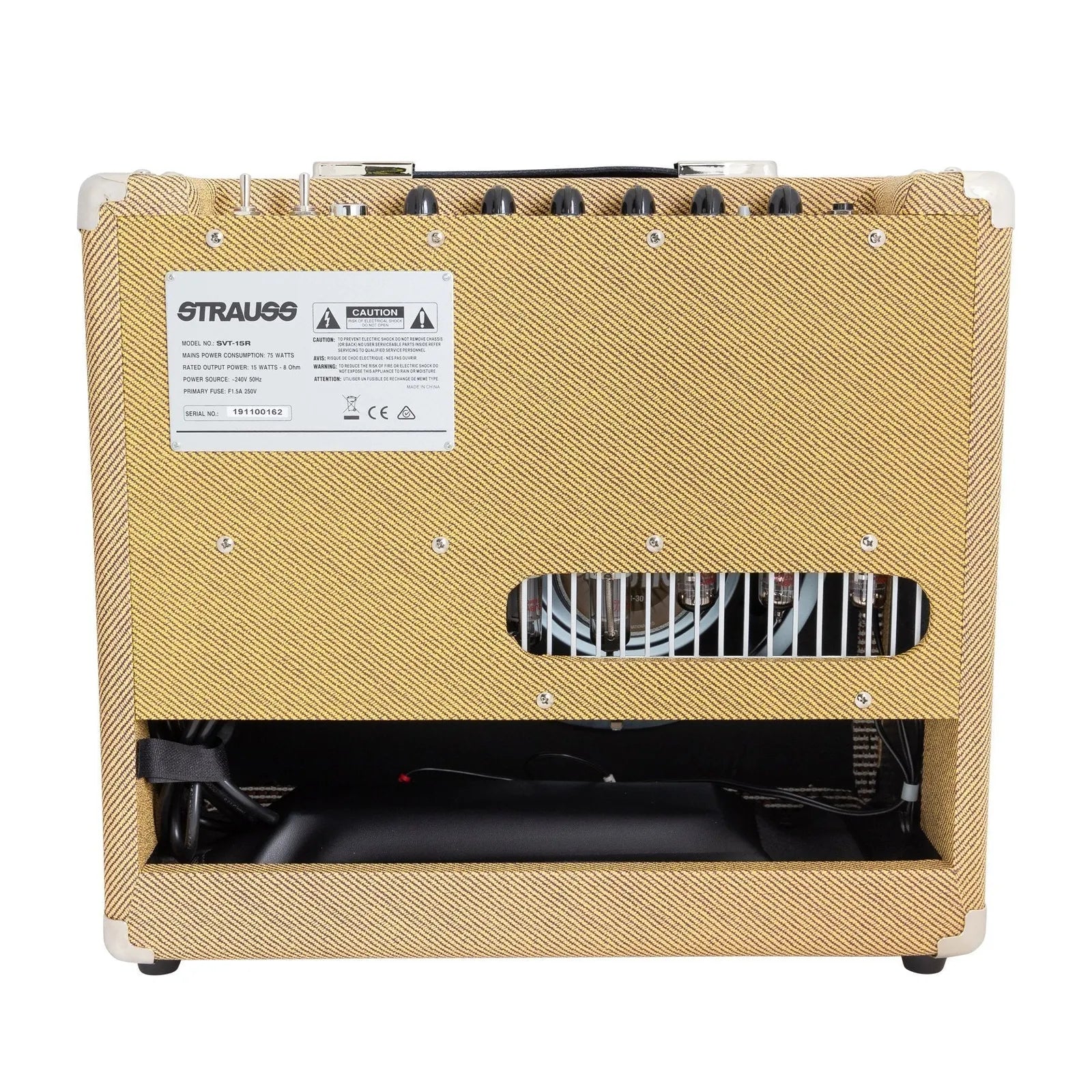 Strauss SVT-15R 15 Watt Tweed Combo Valve Amplifier with Reverb and 10" Celestion Speaker — view 2