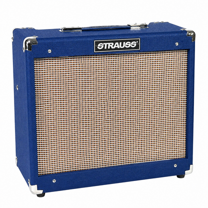 Strauss SVT-20R 20 Watt Combo Valve Amplifier with Reverb, Blue, 1x12 Cabinet, Celestion Speaker, Spring Reverb, Boost Switch — view 2