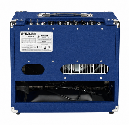 Strauss SVT-20R 20 Watt Combo Valve Amplifier with Reverb, Blue, 1x12 Cabinet, Celestion Speaker, Spring Reverb, Boost Switch — view 3