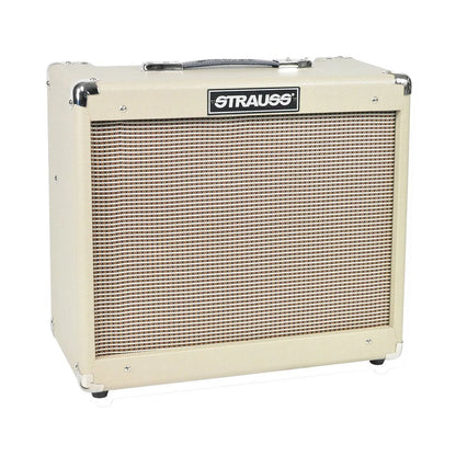 Strauss SVT-20R 20W Cream Combo Valve Amplifier with Reverb, 1x12 Speaker, Spring Reverb, Electro-Harmonix Tubes, Footswitchable Boost — view 3