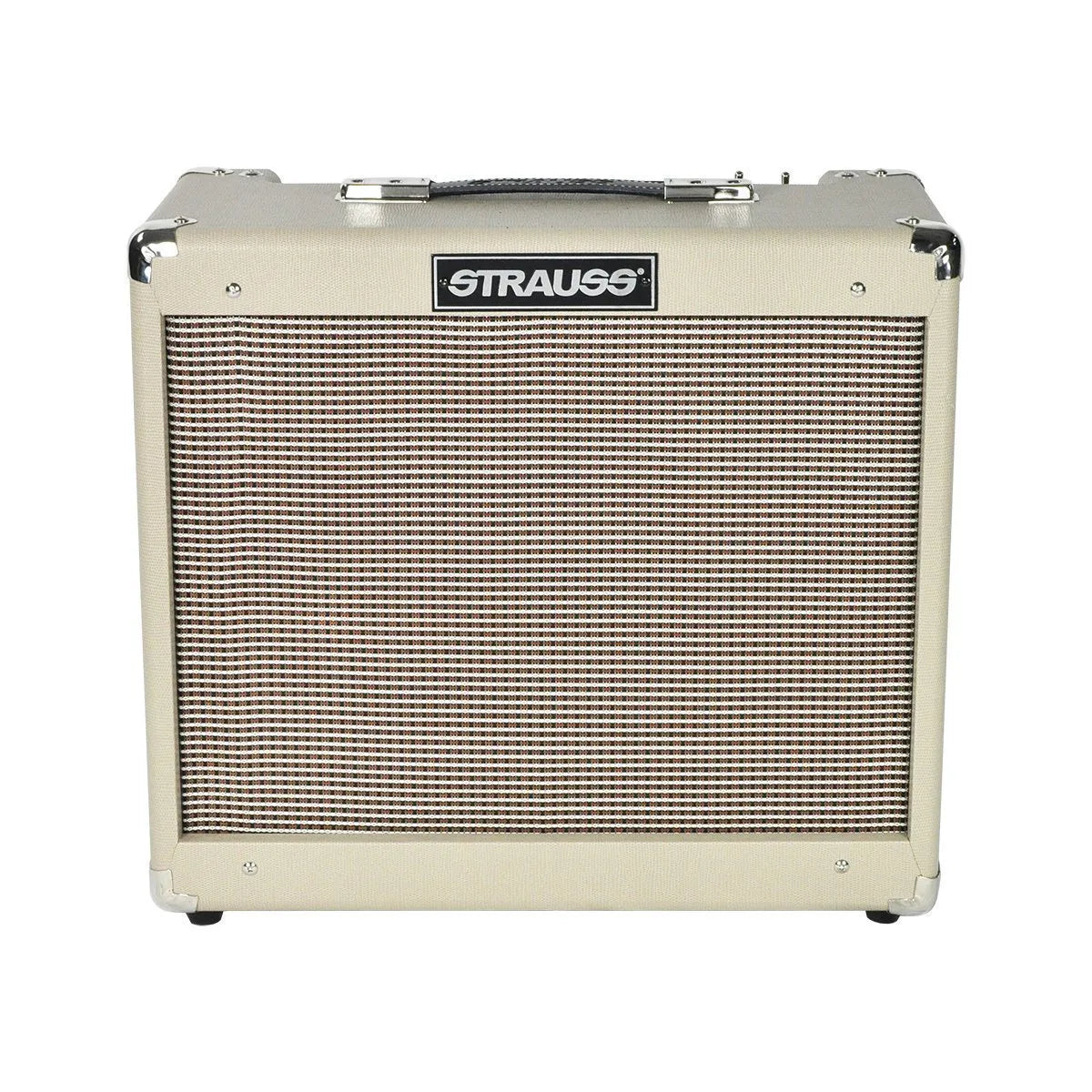 Strauss SVT-20R 20W Cream Combo Valve Amplifier with Reverb, 1x12 Speaker, Spring Reverb, Electro-Harmonix Tubes, Footswitchable Boost