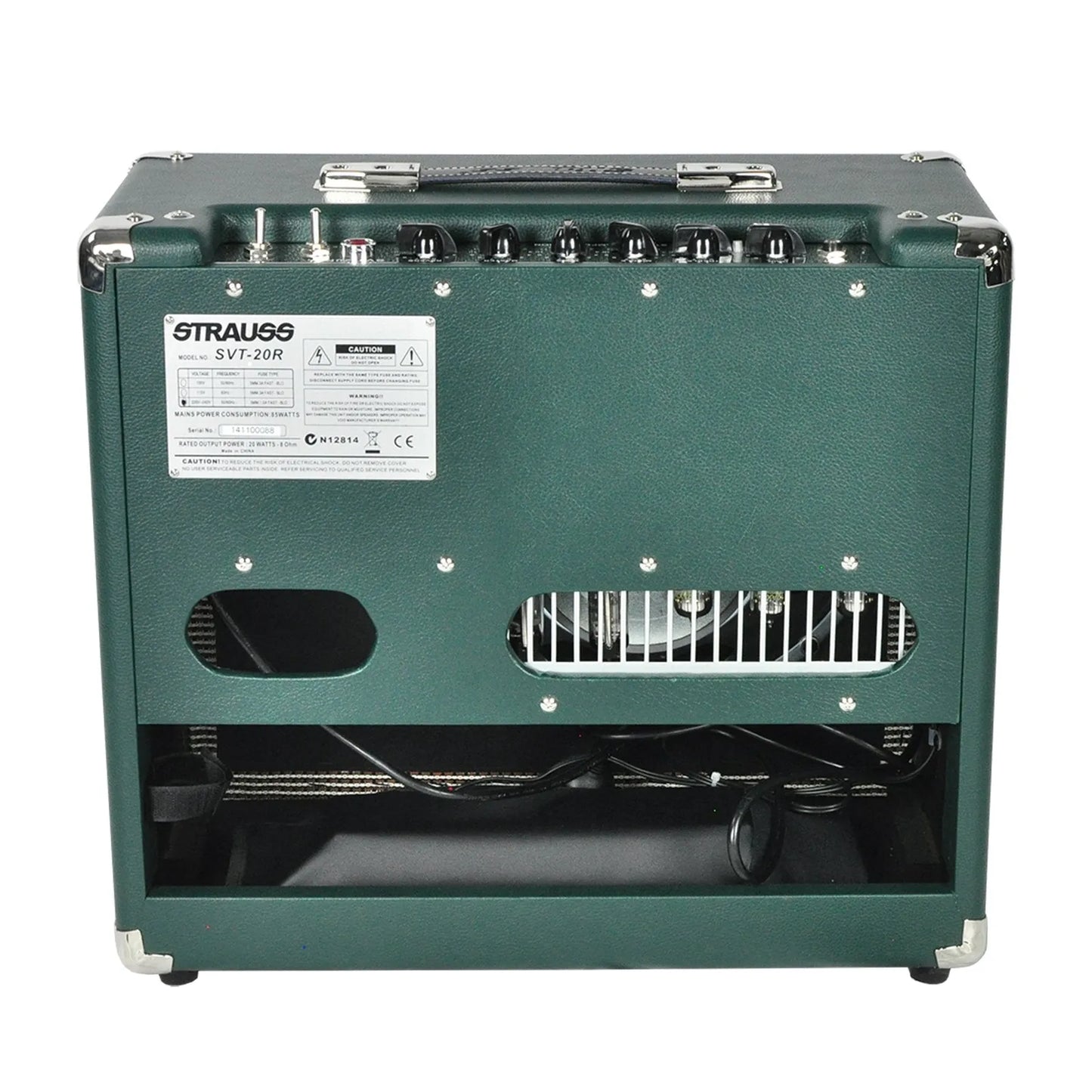 Strauss SVT-20R 20W Green Combo Valve Amplifier with Reverb, 1x12 Celestion Speaker, Spring Reverb, Footswitchable Boost — view 2