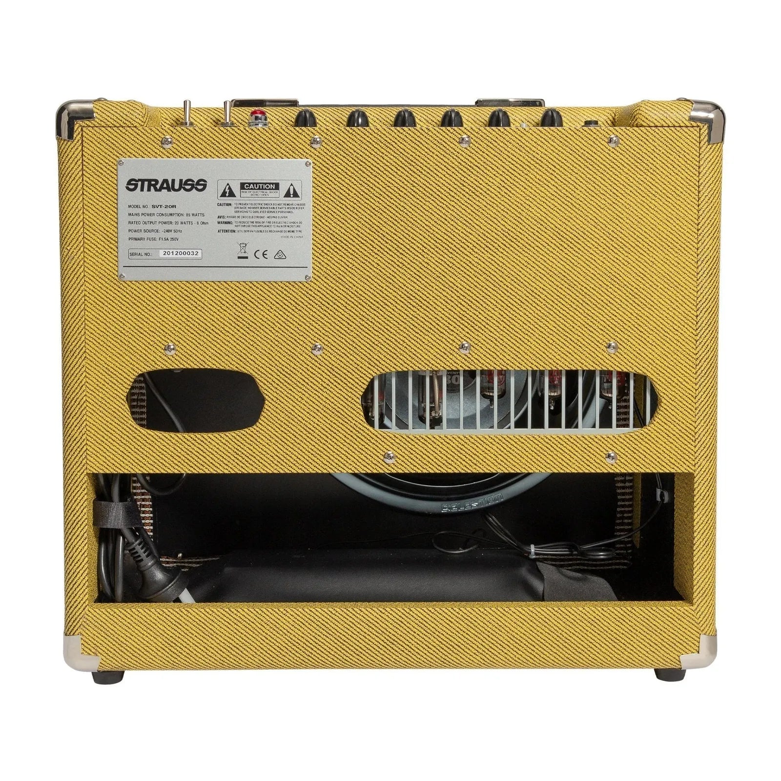 Strauss SVT-20R 20 Watt Valve Combo Amplifier with Reverb - Tweed, 1x12 Speaker, Celestion Seventy 80, Footswitchable, 16.2kg — view 2