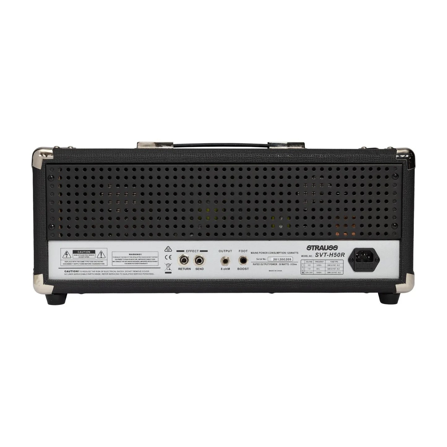 Strauss SVT-H50R 50 Watt Valve Amplifier Head with Reverb - Black — view 2