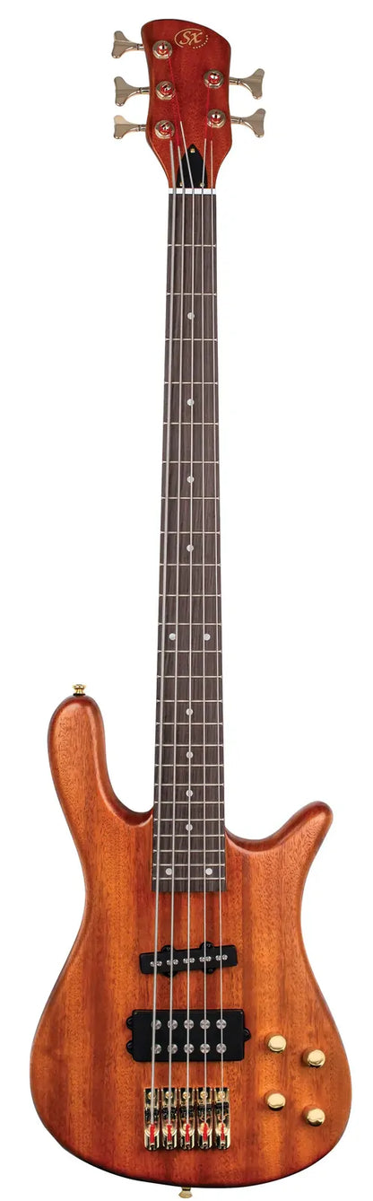 Essex SX 5-String Bass Guitar Natural Satin Neck Thru with J-Style Pickups and 3-Band Preamp — view 2