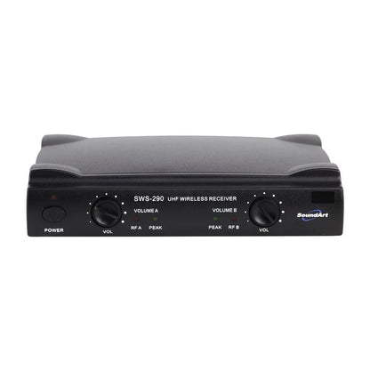 SoundArt SWS-290-BPBP Dual Channel Wireless Microphone System with Lapel and Headset Mics — view 2