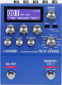 BOSS SY-200 Synthesizer - Polyphonic Guitar/Bass Synth with Analog Tones, Compact Design, 200 Series