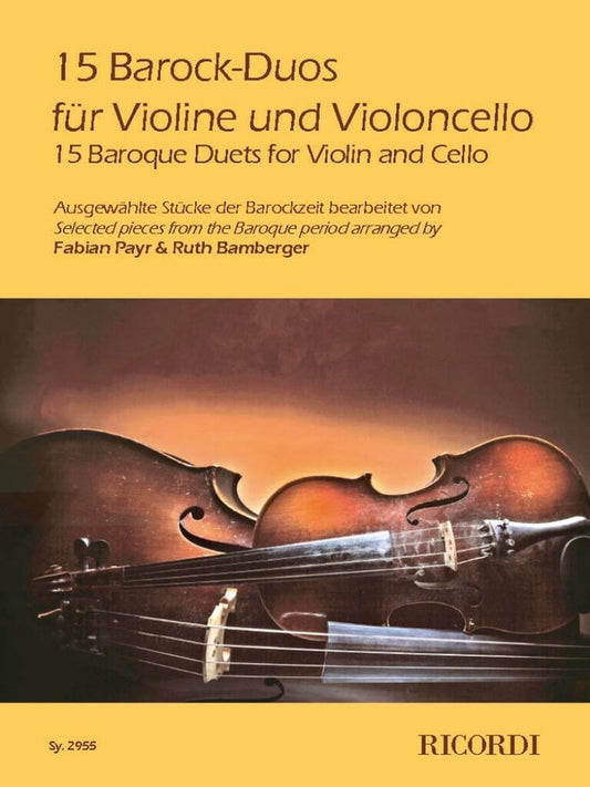 15 Baroque Duos For Violin And Cello Softcover Book (Cello|Violin)