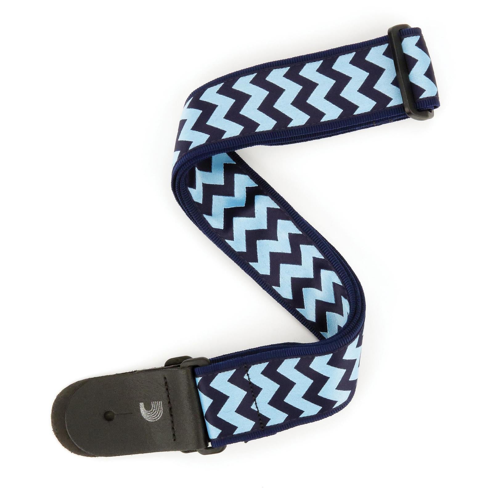 Chevron Guitar Strap, Blue and Navy - by D'Addario