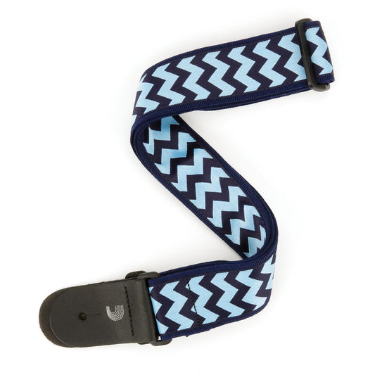Chevron Guitar Strap, Blue and Navy - by D'Addario