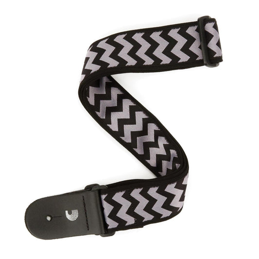 Chevron Guitar Strap, Black and Grey - by D'Addario