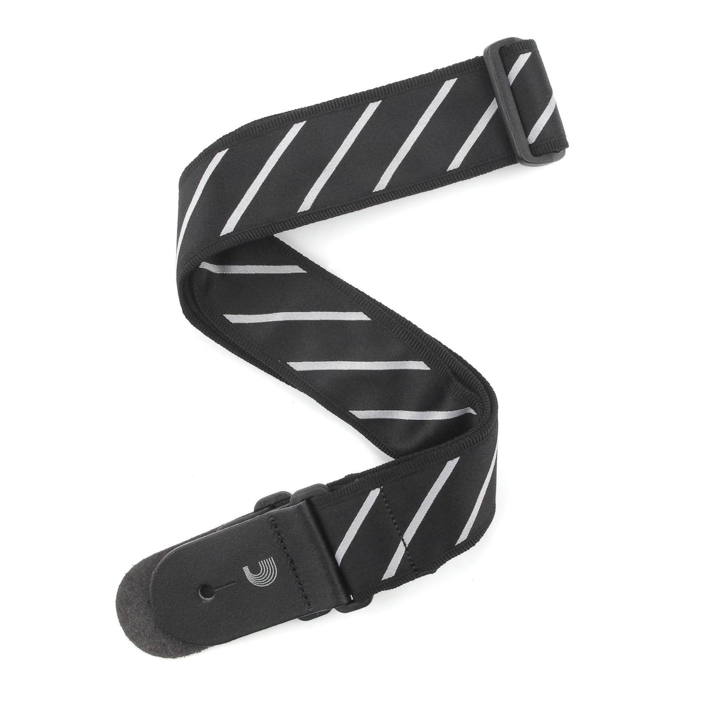 2 Inch Guitar Strap, Tie Stripes, - Black & Grey, by D'Addario