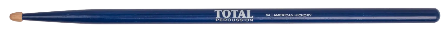 Total Percussion 5A Drumsticks with Wood Tip in Blue Finish
