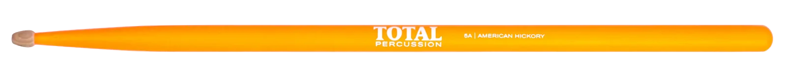 Total Percussion 5A Wood Tip Drumsticks - Fluorescent Orange