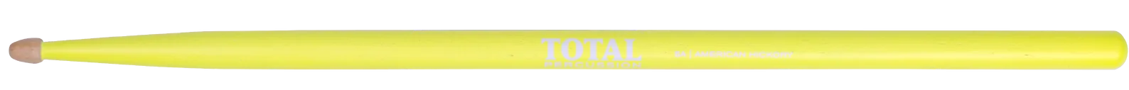 Total Percussion 5A Drumsticks - Wood Tip - Fluorescent Yellow