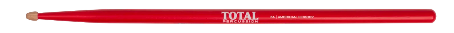 Total Percussion 5A Wood Tip Drumsticks with Red Finish