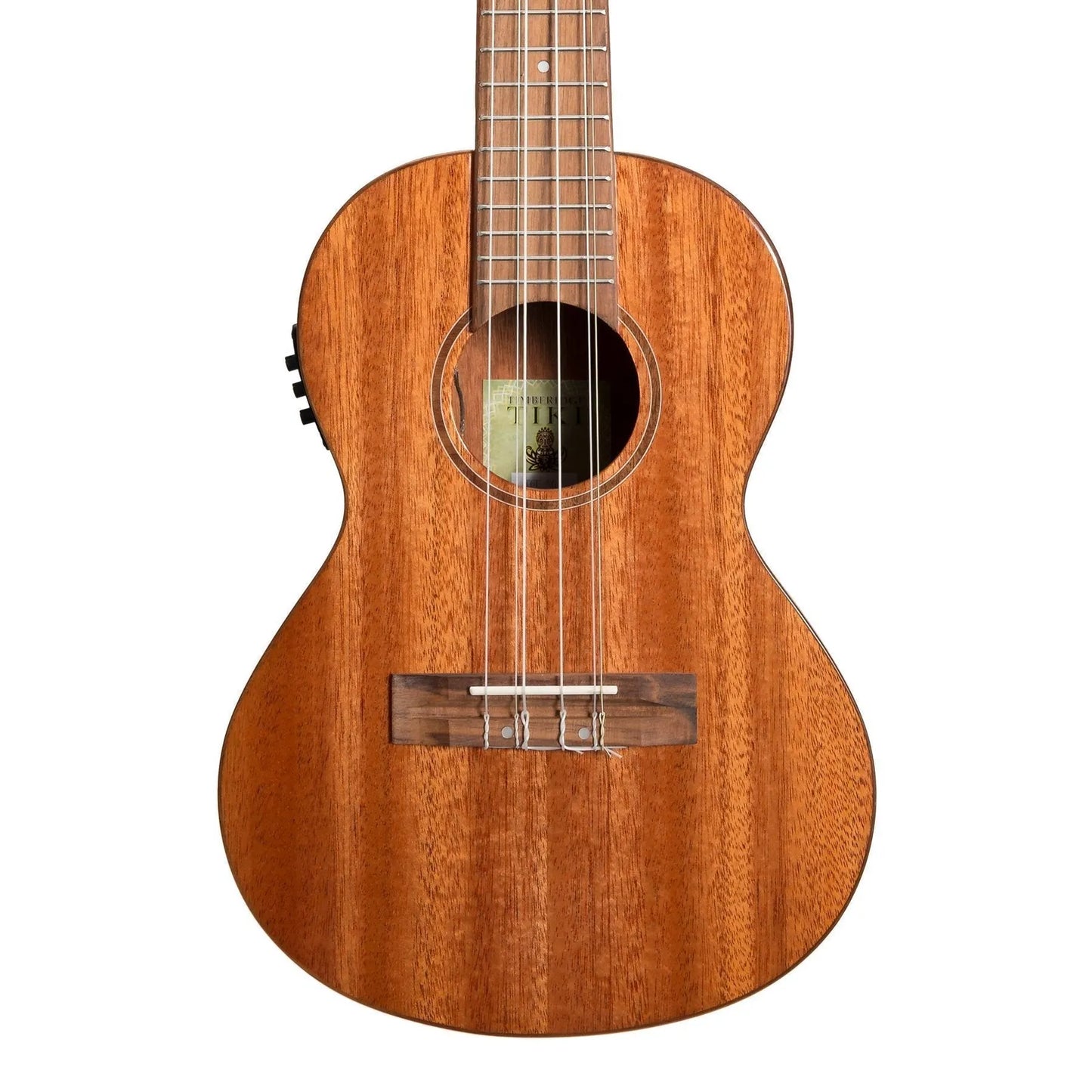 Tiki 6 String Mahogany Solid Top Electric Ukulele with Hard Case Natural Gloss T6E/C-NGL — view 4