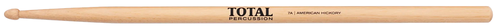 Total Percussion 7A American Hickory Drumsticks with Wood Tip