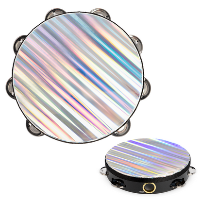 Remo Radiant Tambourine - 10" Double Row, Black Shell with Reflective Head — view 2