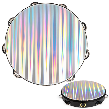 Remo Radiant Tambourine - 10" Double Row, Black Shell with Reflective Head — view 3