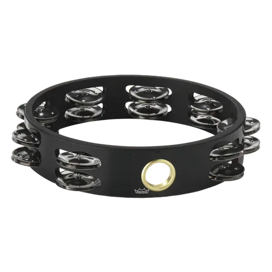 Remo 8 Inch Tambourine with 16 Jingles, Quadura Black