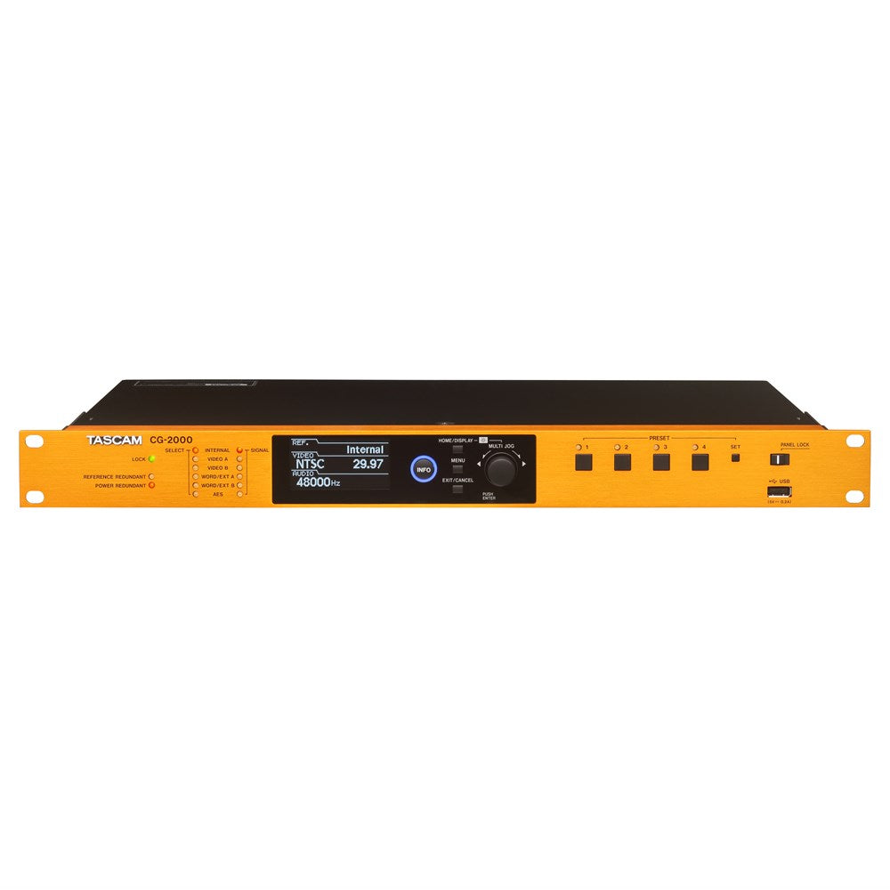 Tascam CG-2000 Master Clock Generator with OCXO, 12 Word Clock Outputs, Dual Power Supply, Jitter Management, and Self-Calibration Functions