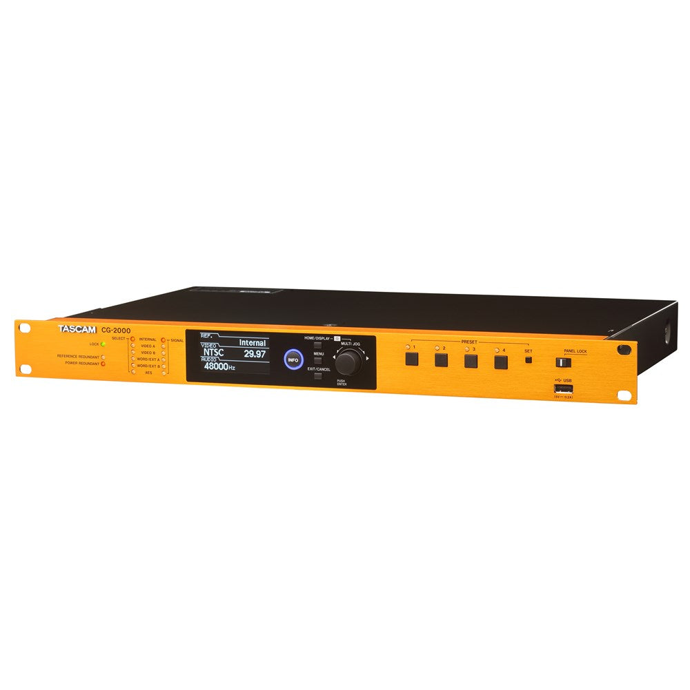 Tascam CG-2000 Master Clock Generator with OCXO, 12 Word Clock Outputs, Dual Power Supply, Jitter Management, and Self-Calibration Functions — view 3