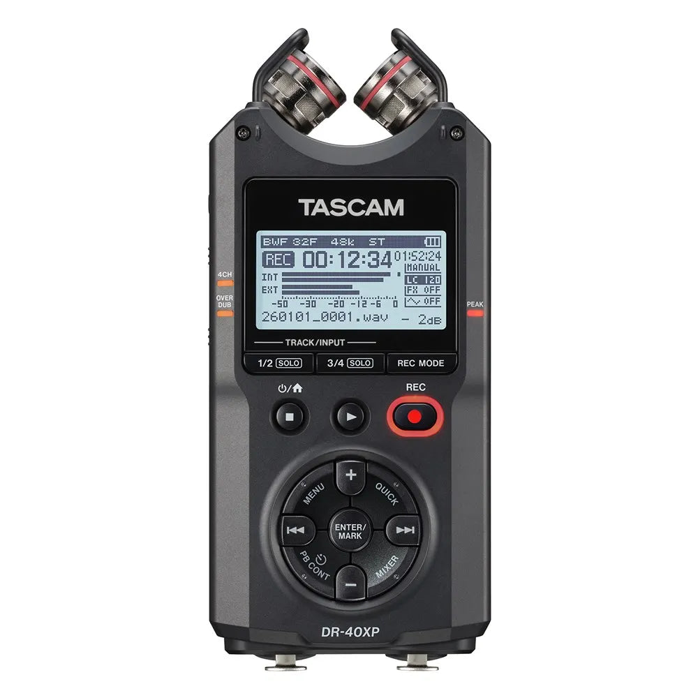 Tascam DR-40XP 4-Channel 32-Bit Float Portable Field Recorder with USB-C and Adjustable Mics — view 2