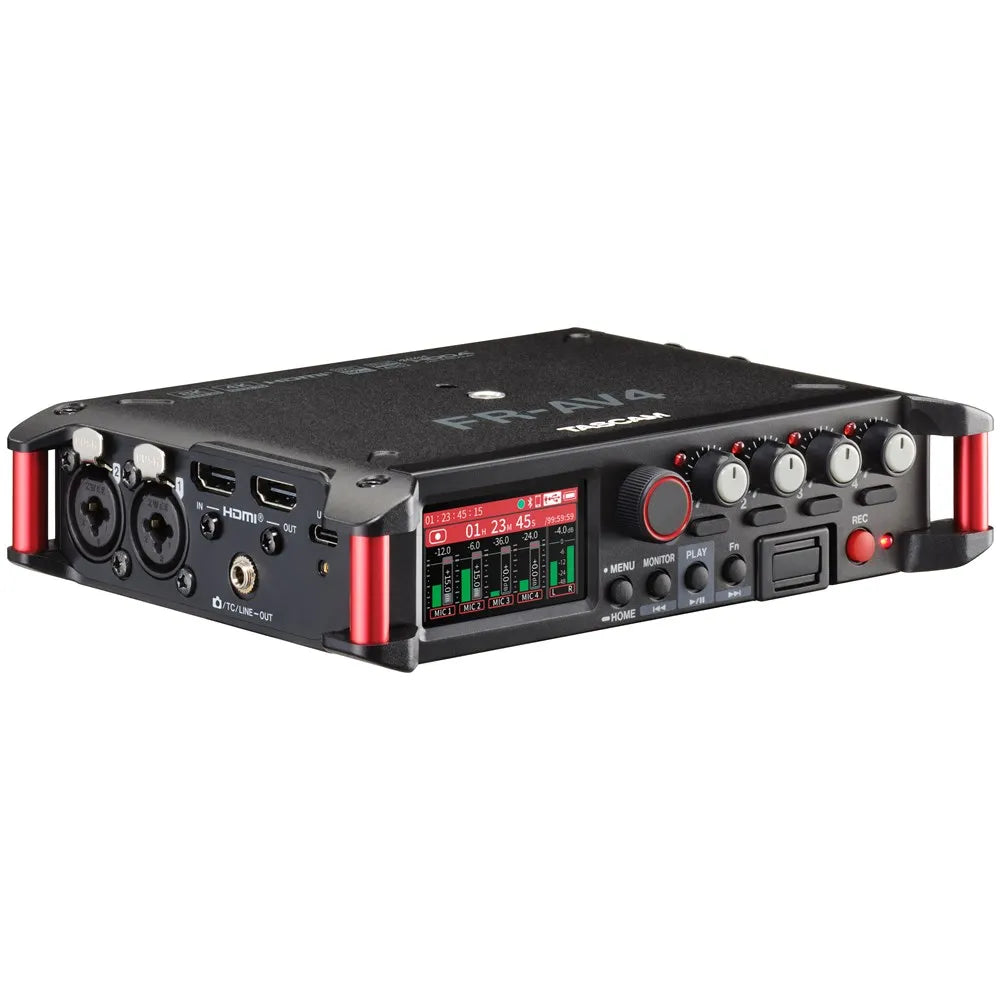 Tascam FR-AV4 Linear PCM Recorder with 4 XLR/TRS Inputs, Built-in Mixer, HDMI Sync, 32-bit Float Recording, and USB-C Audio Interface — view 4