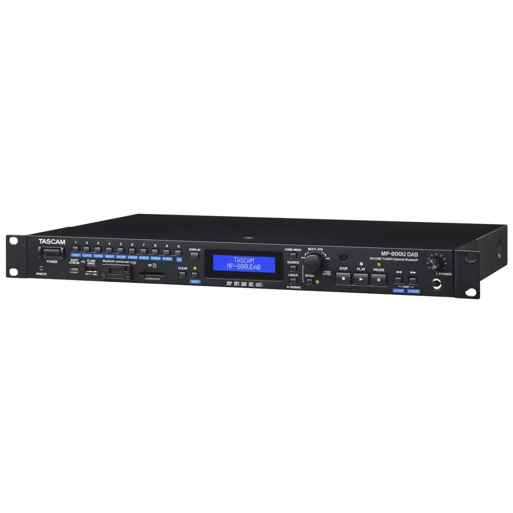Tascam MP-800UDAB SD/USB Media Player with DAB/FM Tuner, USB DAC, Bluetooth Option, and Flexible Outputs