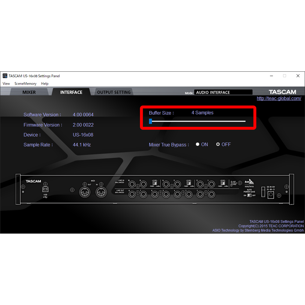 Tascam US-16x08 16IN/8OUT USB Audio Interface with DSP Mixer and Ultra-HDDA Preamps — view 2