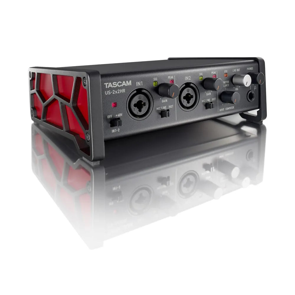 Tascam US-2x2HR USB-C Audio Interface, 2-In/2-Out, 192 kHz, MIDI Ports, Loopback Function, Direct Monitoring, Compatible with iOS/DAW — view 4