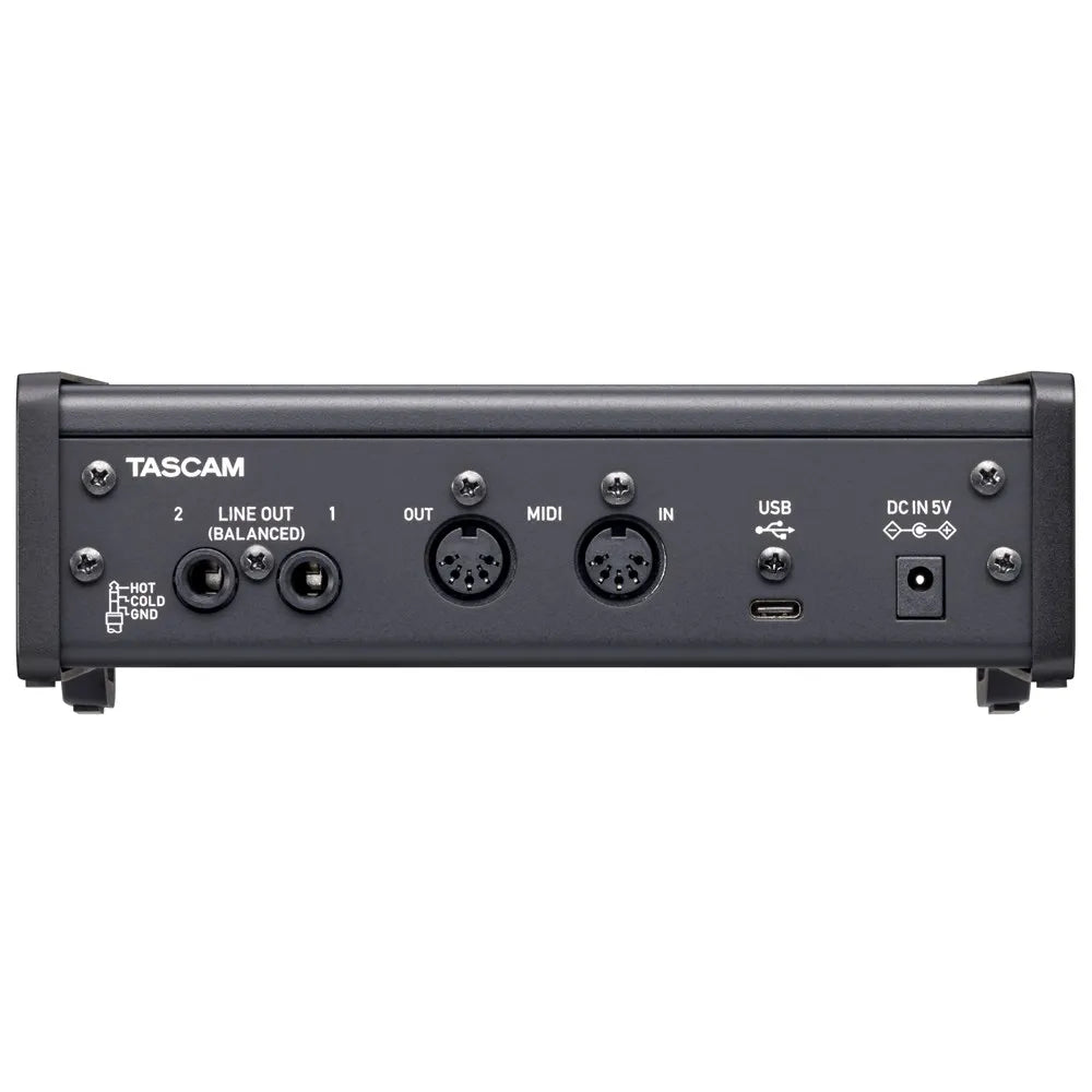 Tascam US-2x2HR USB-C Audio Interface, 2-In/2-Out, 192 kHz, MIDI Ports, Loopback Function, Direct Monitoring, Compatible with iOS/DAW — view 2