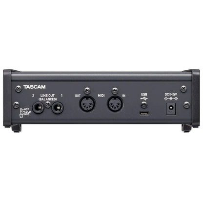 Tascam US-2x2HR USB-C Audio Interface, 2-In/2-Out, 192 kHz, MIDI Ports, Loopback Function, Direct Monitoring, Compatible with iOS/DAW — view 2